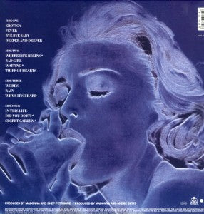 Erotica (30th Ann. Pict. Disc) - 180 Gr.Vinyl Reissue With Original Artwork & Inner Slee - Back Cover