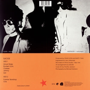 Suicide - Red Vinyl - Back Cover