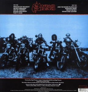Denim and Leather - .. Leather / 2009 Remaster/ Red & Black Splatter Vinyl - Back Cover