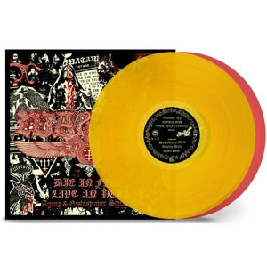Die In Fire - Live In Hell - Transparent Yellow & Transparent Red Vinyl - Cover