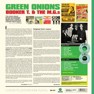 Green Onions - Transparant Green Vinyl/ 180gr./ 2 Bonus Tracks - Back Cover